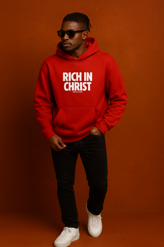 RICH IN CHRIST Red Hoodie  – “The Power Statement”