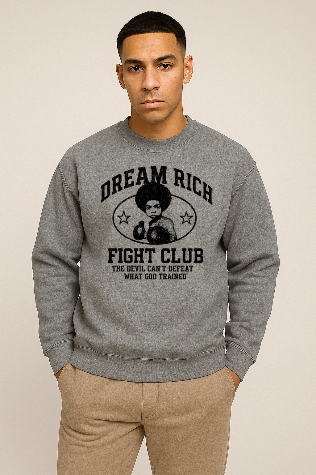 Dream Rich “Fight Club” Sweatshirt – The Devil Can’t Defeat What God Trained