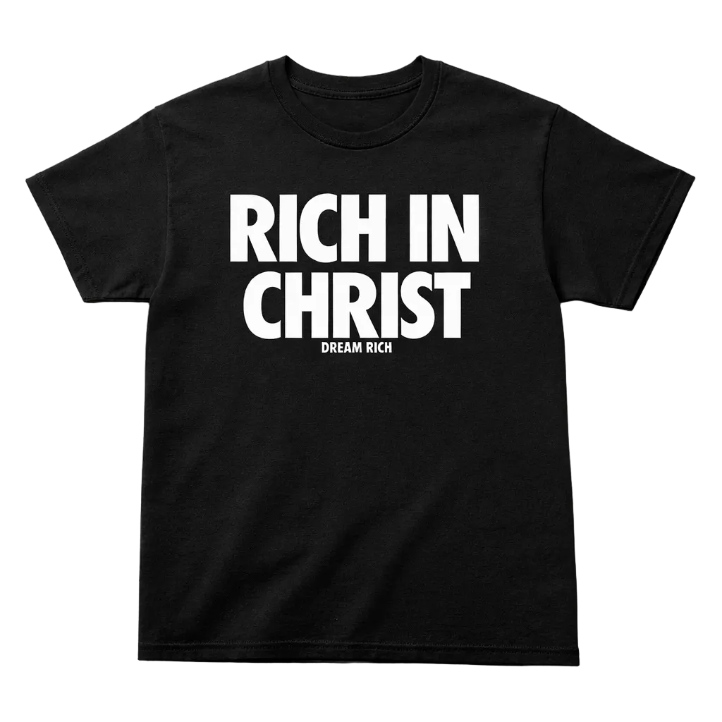 RICH IN CHRIST TEE (BLACK/WHITE)