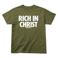 RICH IN CHRIST TEE (MILITARY GREEN/WHITE)