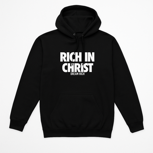RICH IN CHRIST Black HOODIE  – “The Everyday Essential”