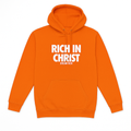RICH IN CHRIST Orange HOODIE – “Vision in Motion”